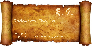 Radovics Ibolya névjegykártya